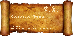 Klementis Norma névjegykártya